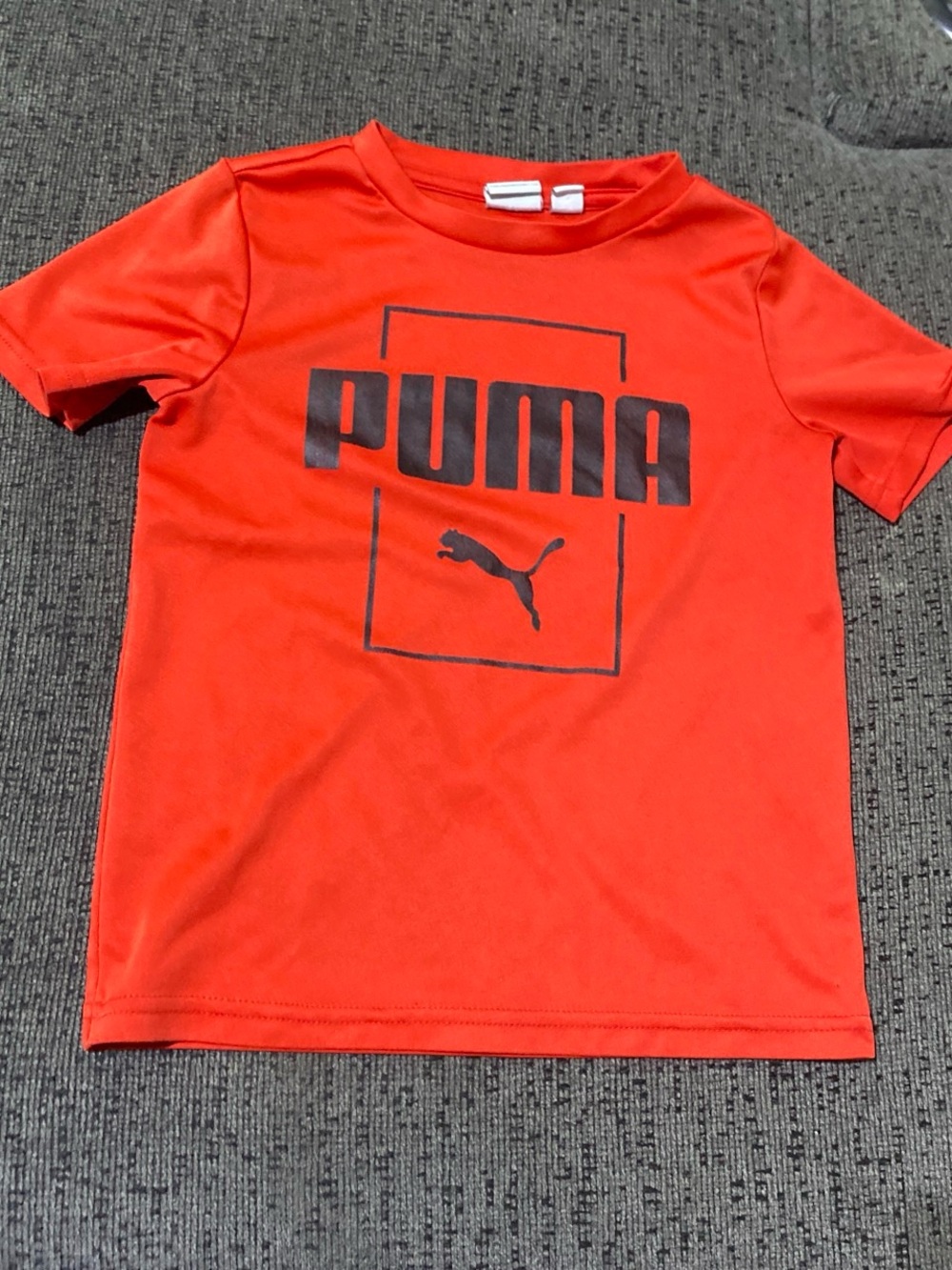 Puma Bright Red Short Sleeve Tee with Black Logo